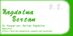 magdolna bertan business card